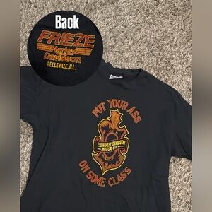 Harley-Davidson Black Tee with Red and Yellow Graphic